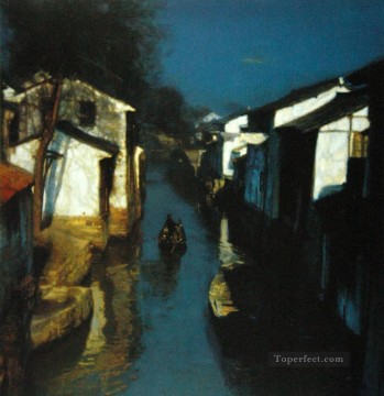 Blue Canal Chinese Chen Yifei Oil Paintings